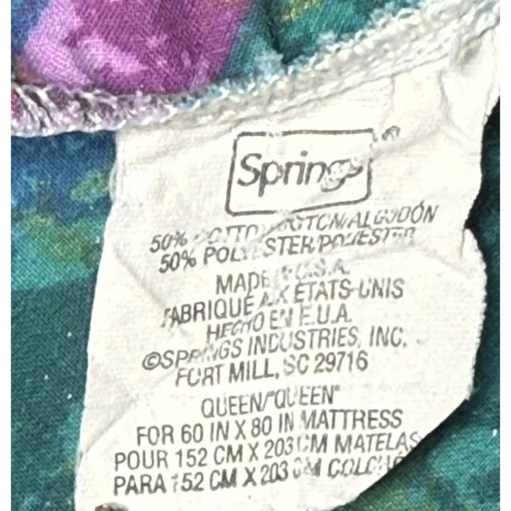 Springs Sheet Set Jeweled Marble QUEEN 90s Vtg Memphis Geo‎ Abstract Multicolor
